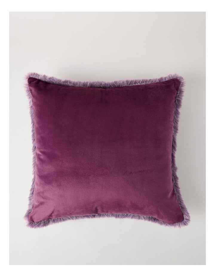 Faith Faux Fur Cushion in Berry