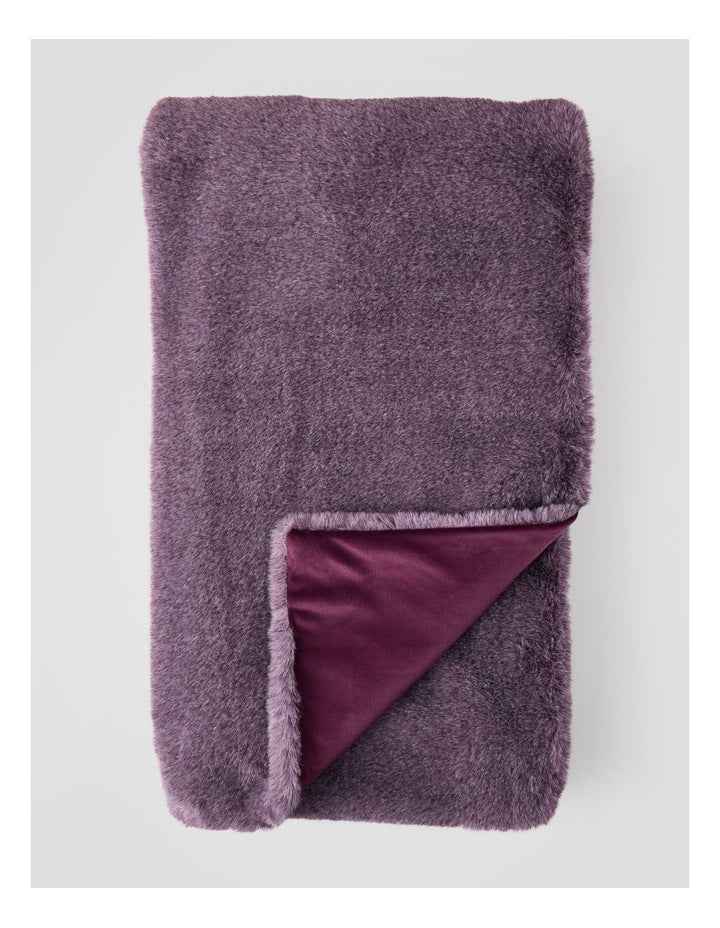 Faith Faux Fur Throw in Berry