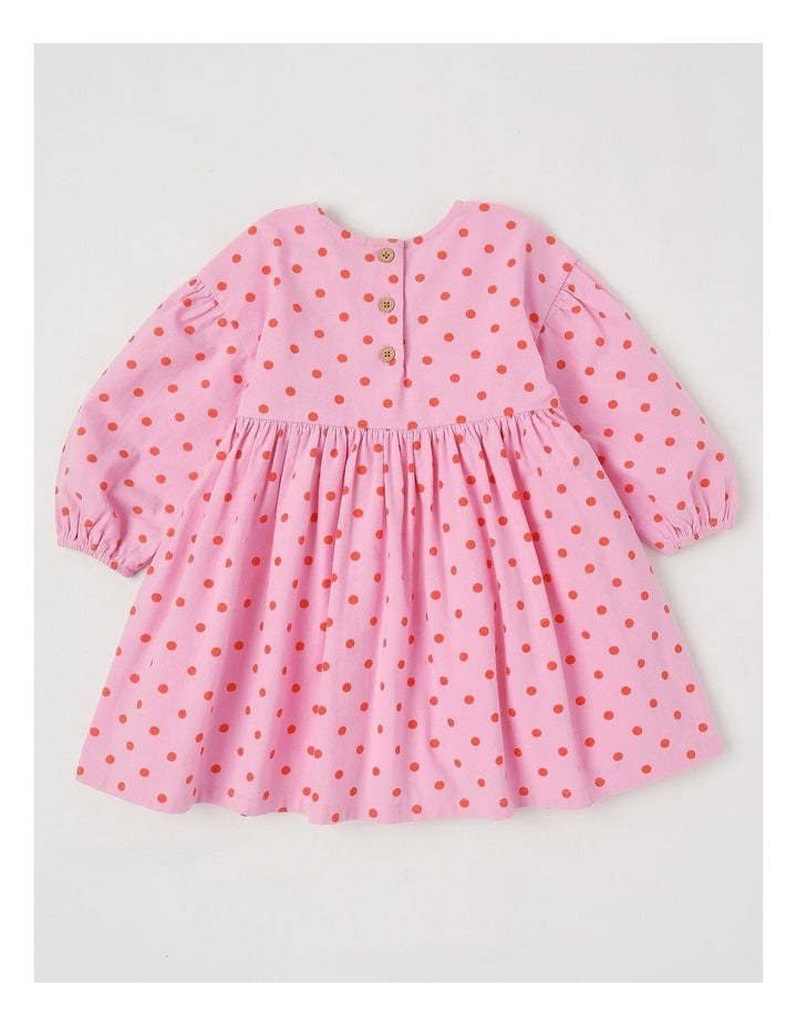 Anna Colourblocked Dress with Ric Rac Trim in Pink