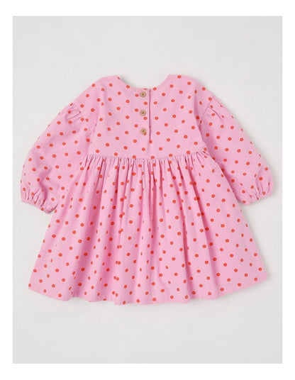Anna Colourblocked Dress with Ric Rac Trim in Pink