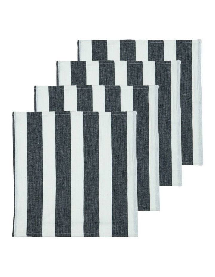 Hemingway Napkins 4 Pack in Black