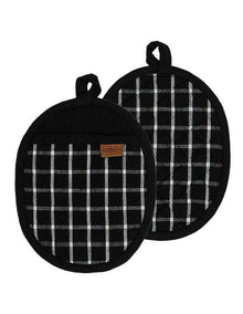 Hemingway Oval Pot Holder 2 Pack in Black