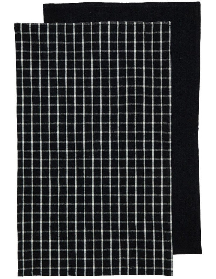 Hemingway Kitchen Towel 2 Pack in Black
