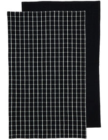 Hemingway Kitchen Towel 2 Pack in Black