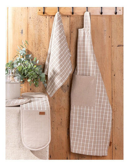 Hemingway Crossback Apron in Taupe