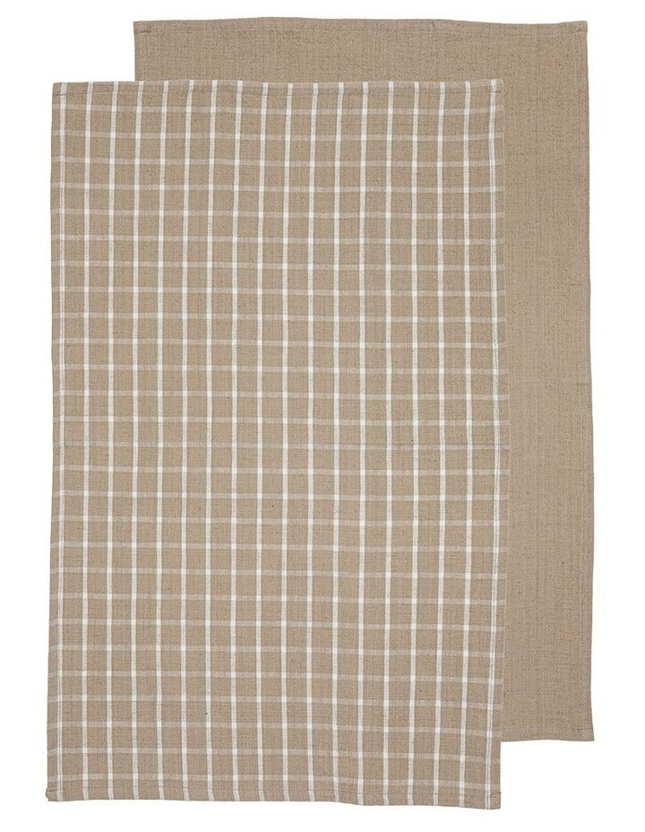 Hemingway Kitchen Towel 2 Pack in Taupe