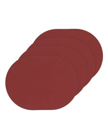 Hugo Oval Vinyl Placemats 4 Pack in Burgundy