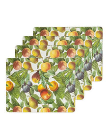 Vintage Fruits Hardboard Placemats Pack Of 4 in Multi