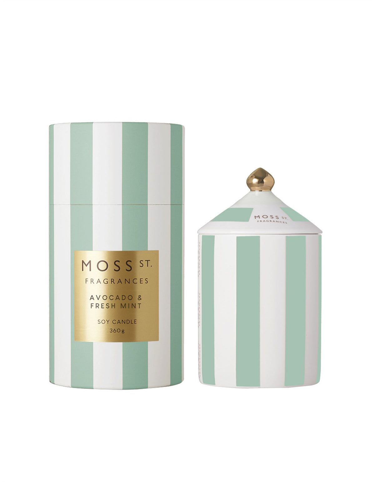 Avocado & Fresh Mint Large Ceramic Candle 360g