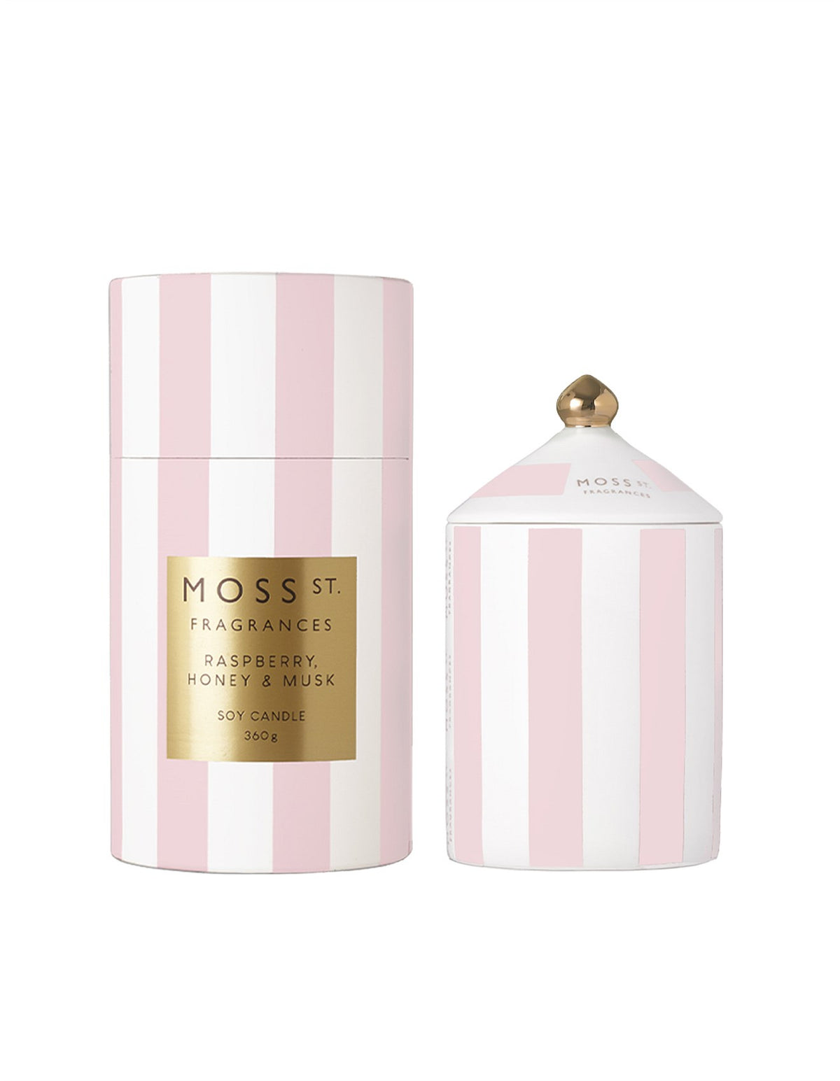 Raspberry, Honey & Musk Large Ceramic Candle 360g