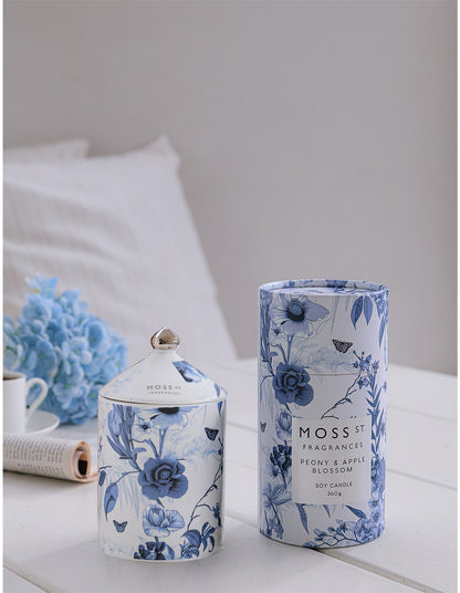 Peony & Apple Blossom Large Ceramic Candle 360g