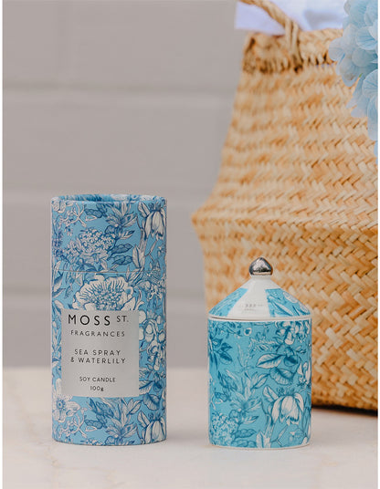 Sea Spray & Waterlily Mini Ceramic Candle 100g
