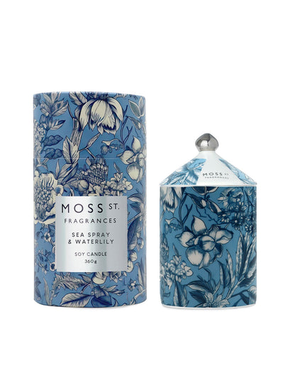 Sea Spray & Waterlily Large Ceramic Candle 360g