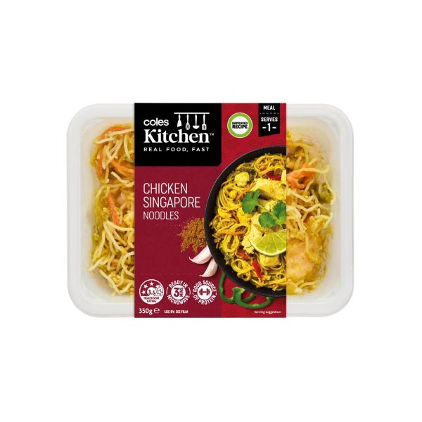 COLES KITCHEN CHICKEN SINGAPORE NOODLES 350G