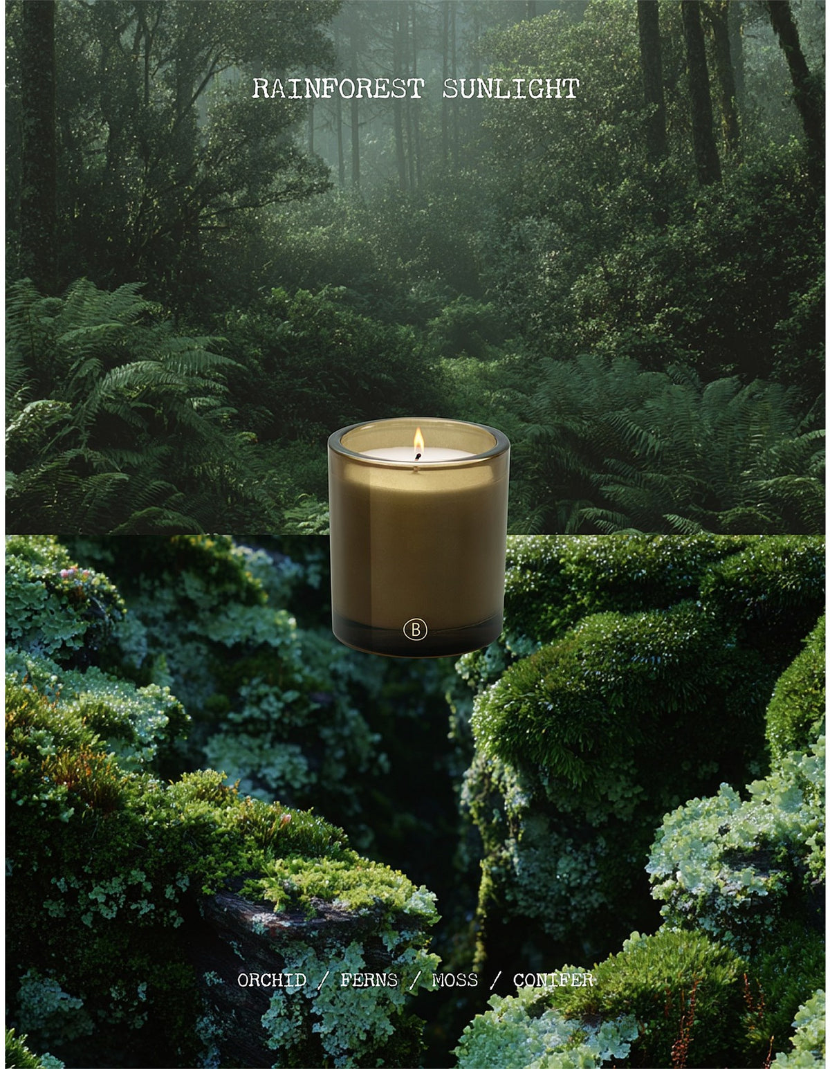 Rainforest Sunlight 200g Soy Wax Scented Candle Green