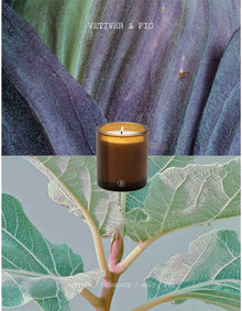 Vetiver & Fig 300g Soy Wax Scented Candle Amber Glass