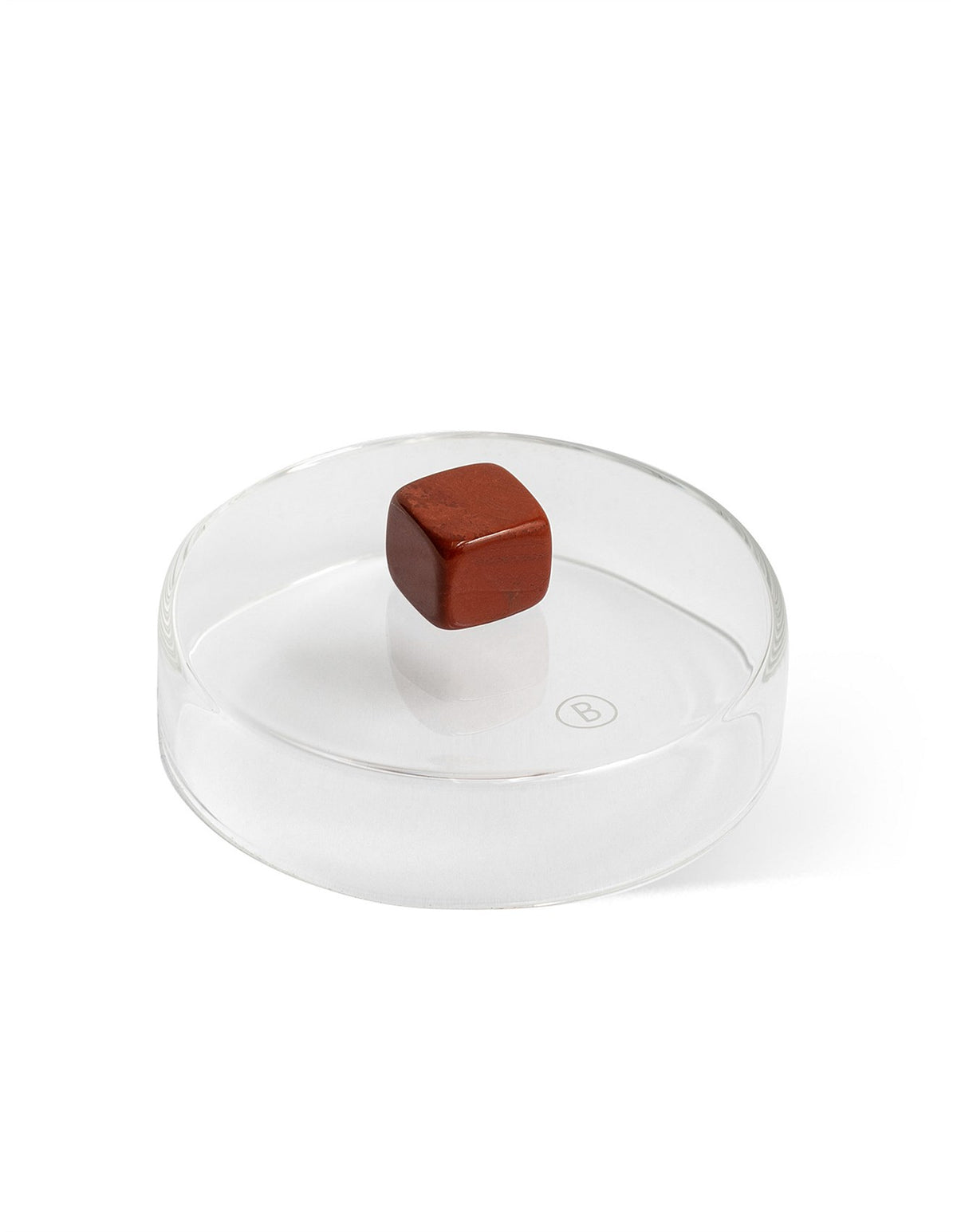 Glass Candle Lid Red Jasper