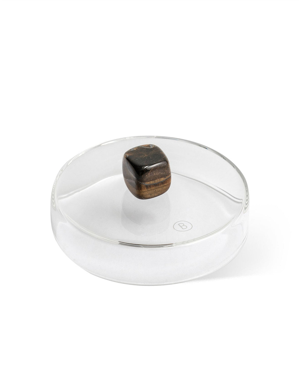 Glass Candle Lid Tiger Eye