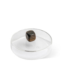 Glass Candle Lid Tiger Eye