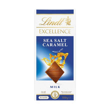 LINDT EXCELLENCE CHOCOLATE:MILK SEA SALT CARAMEL:.:100 GRAM