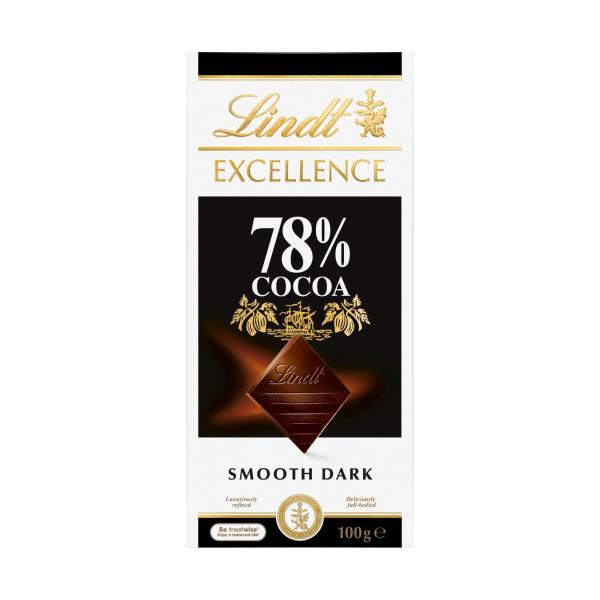 LINDT EXCELLENCE CHOCOLATE:78% COCOA:.:100 GRAM