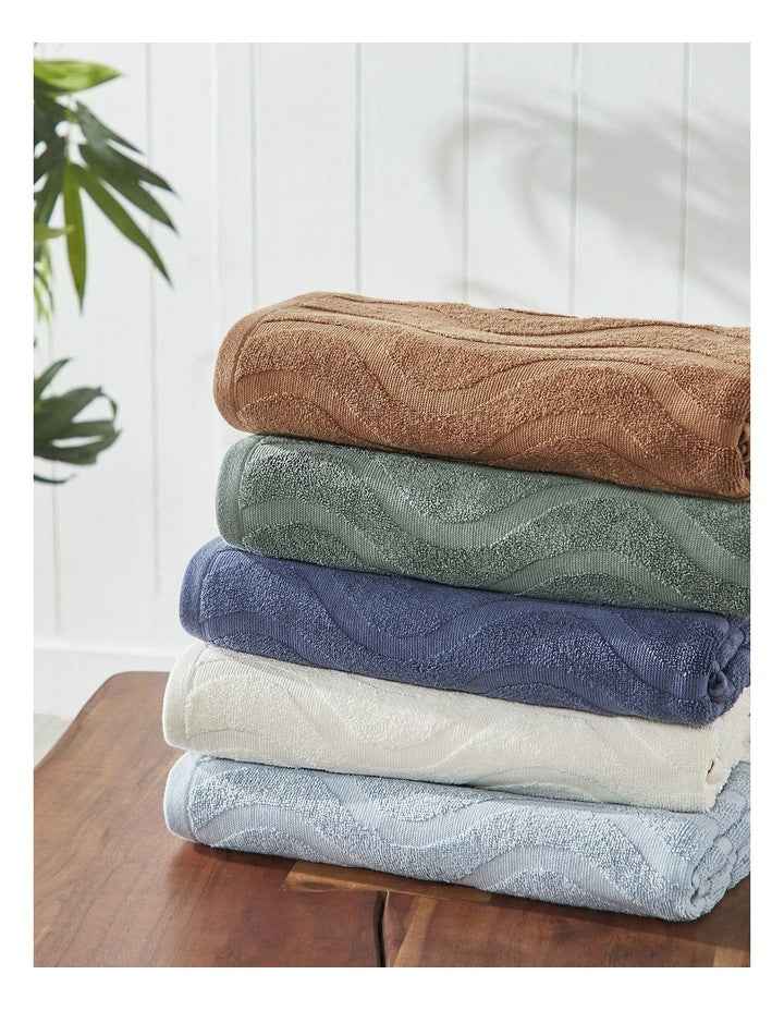 Istoria Home Wave Towel Range in Green