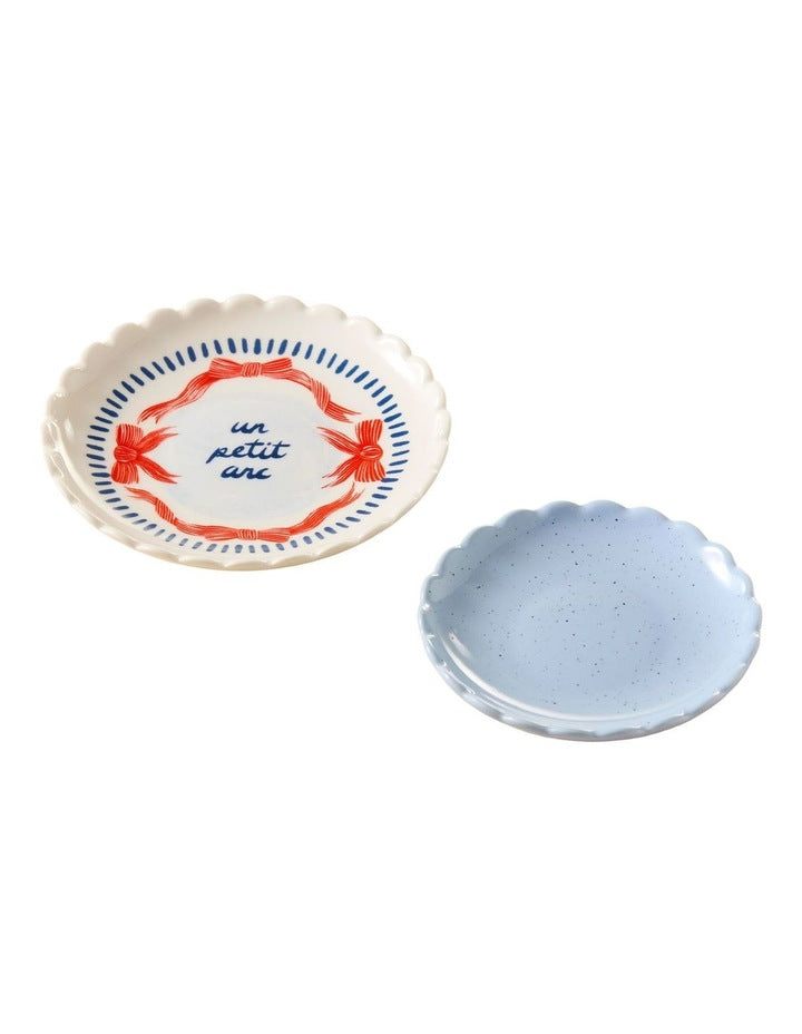 Wonderland Petit Arc Trinket Dish Set Of 2 in Blue