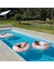 LUXE TUBE POOL RING STOLE MY HEART PINK STRIPE