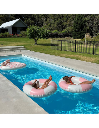 LUXE TUBE POOL RING STOLE MY HEART PINK STRIPE