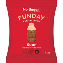 Funday Natural Sweets Sour Cola Flavoured Bottles 50g