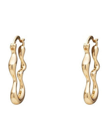 Squiggle Hoop Earrings in Gold