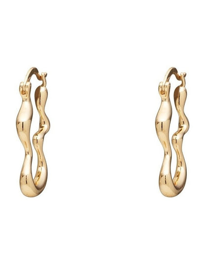 Squiggle Hoop Earrings in Gold