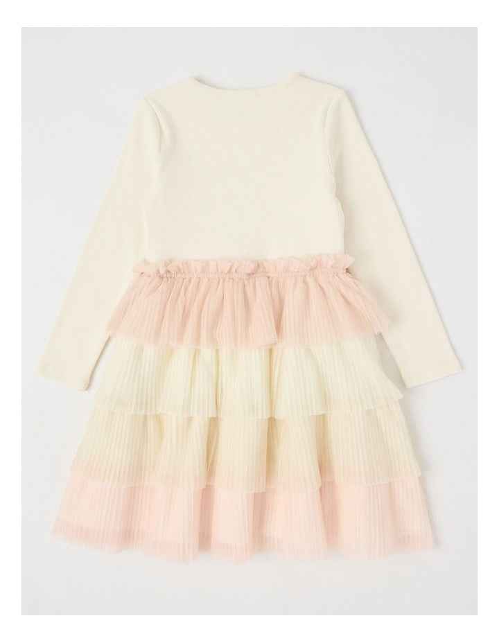 Long Sleeve Rib Top and Tiered Skirt with Sequin in Bow White