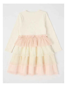 Long Sleeve Rib Top and Tiered Skirt with Sequin in Bow White