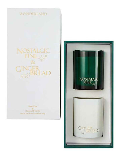 Wonderland Nostalgic Pine/Gingerbread Candle 198g Set Of 2