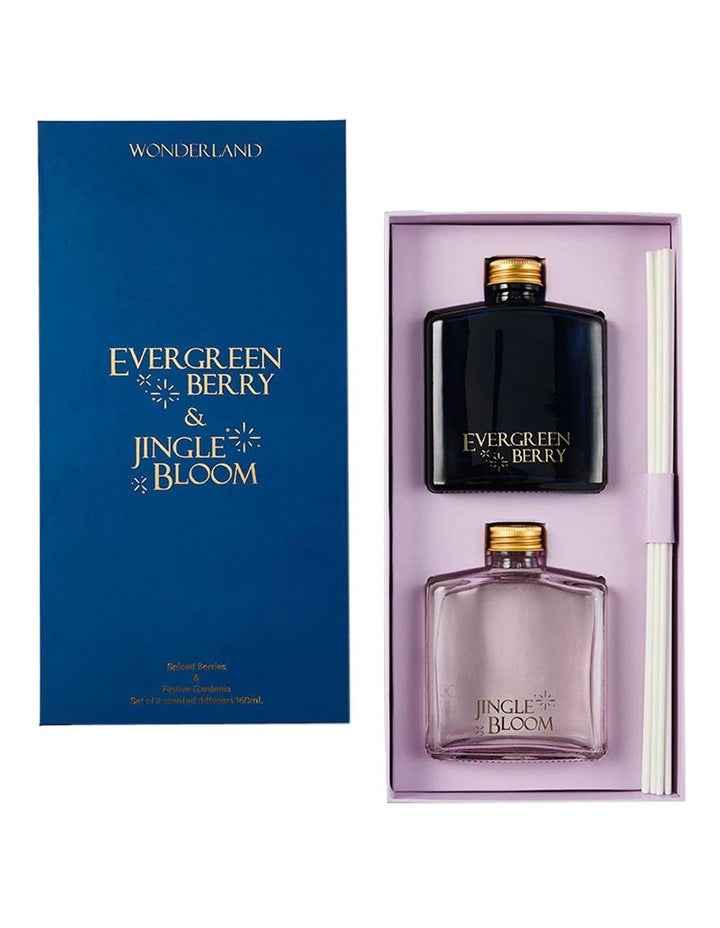 Wonderland Jinglebloom/Evergreen Berry Diffuser 160ml Set Of 2
