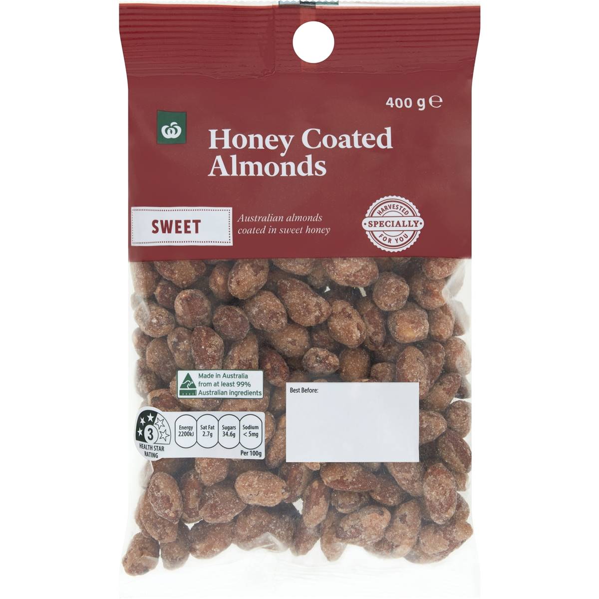 Woolworths Honey Coated Almonds 400g