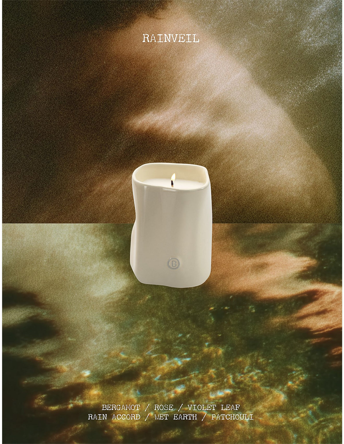 Rainveil 12cm Ceramic Soy Wax Candle White