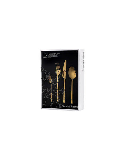 HEREFORD GOLD CUTLERY SET 16pc