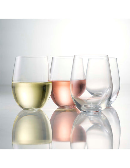 Classic Set of 12 Stemless Wine Glasses 500ml