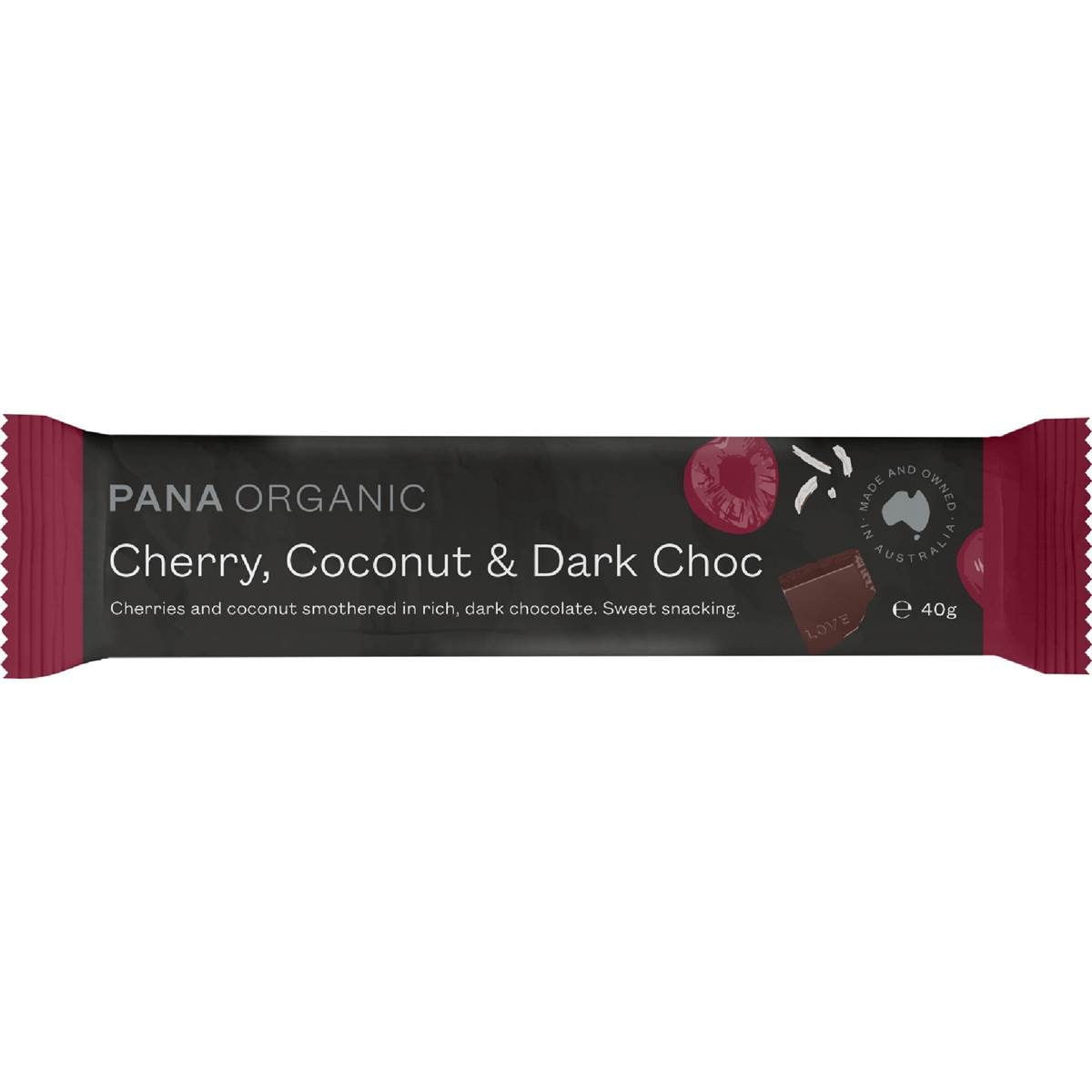 Pana Organic Dark Chocolate Cherry & Coconut Snack Bar 40g