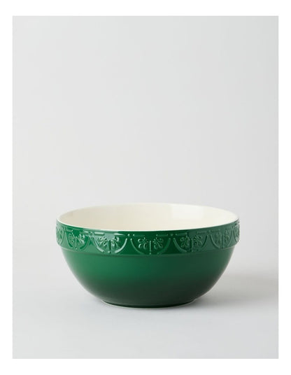 Fleur de Lis Mixing Bowl 26cm Green