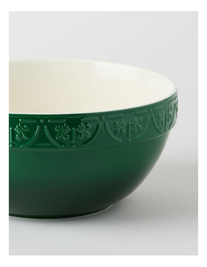 Fleur de Lis Mixing Bowl 26cm Green
