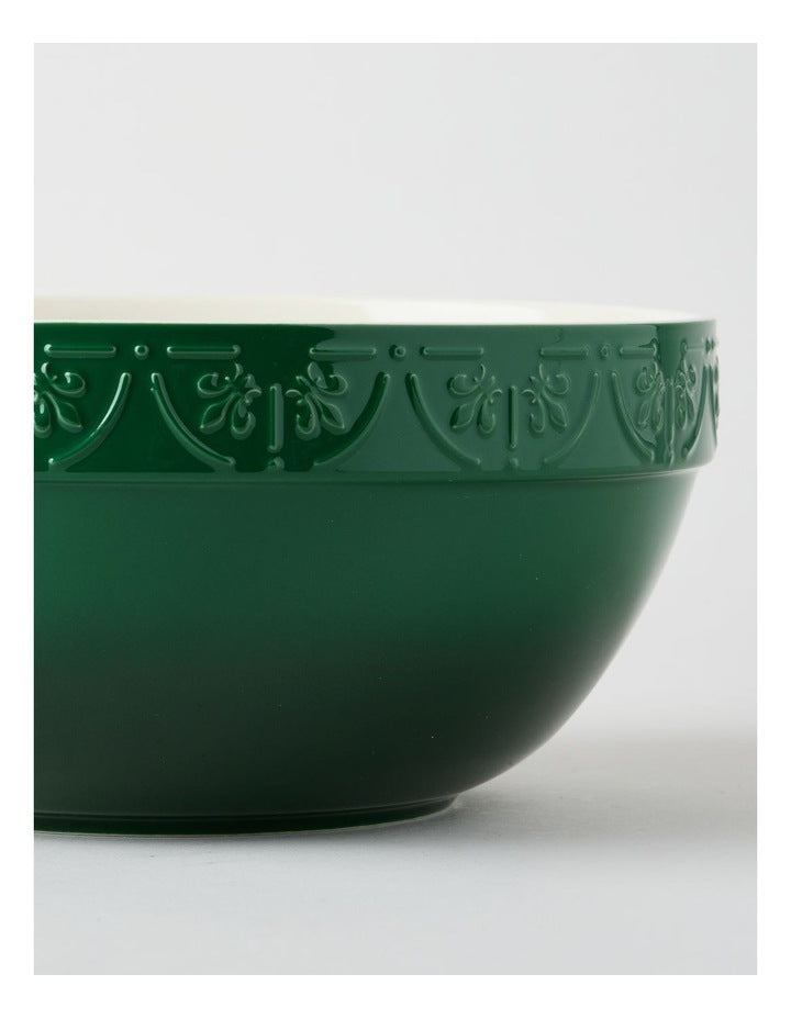 Fleur de Lis Mixing Bowl 26cm Green