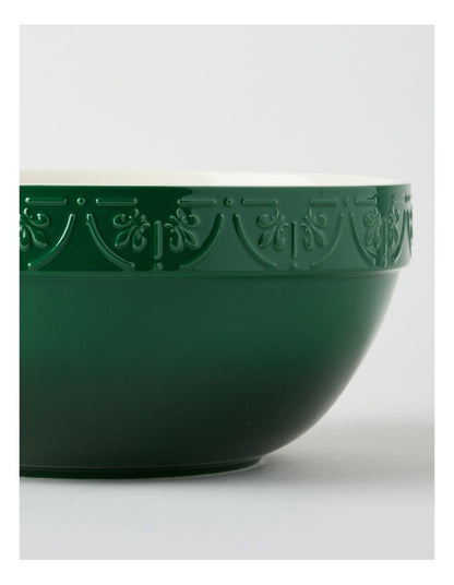 Fleur de Lis Mixing Bowl 26cm Green