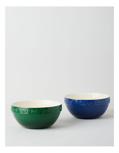Fleur de Lis Mixing Bowl 26cm Green