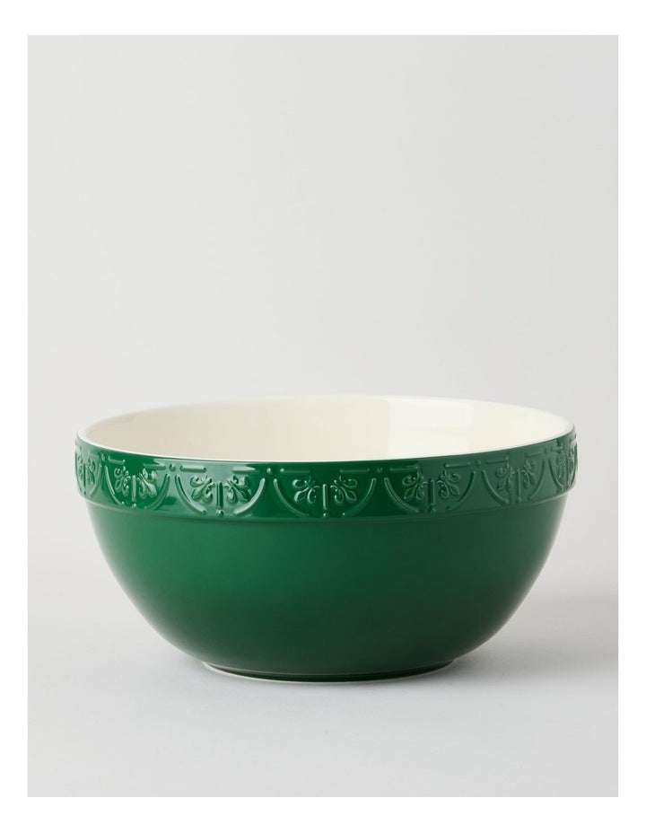 Fluer De Lis Mixing Bowl 29cm Green