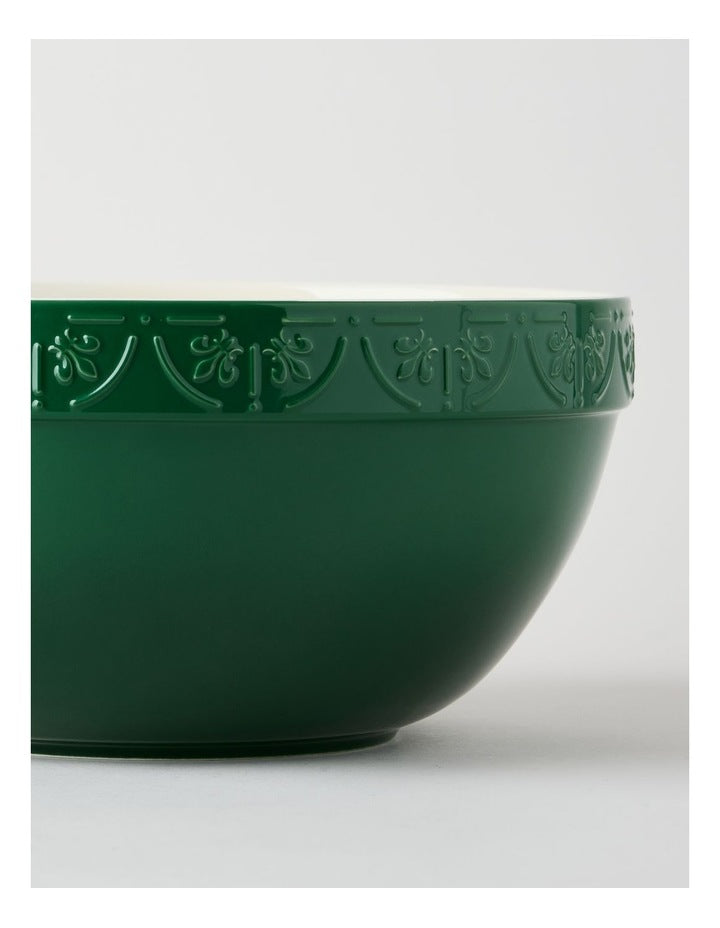 Fluer De Lis Mixing Bowl 29cm Green