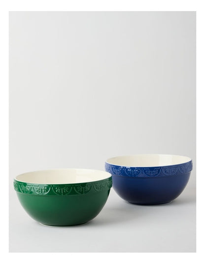 Fluer De Lis Mixing Bowl 29cm Green