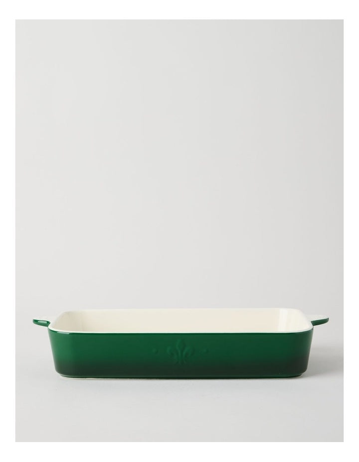 Fleur de Lis Rectangular Baker Green